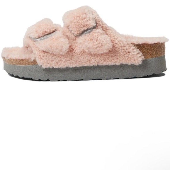 NWOT or Box Birkenstock Papillo Pink shearling big buckle Size 40 - Picture 4 of 4